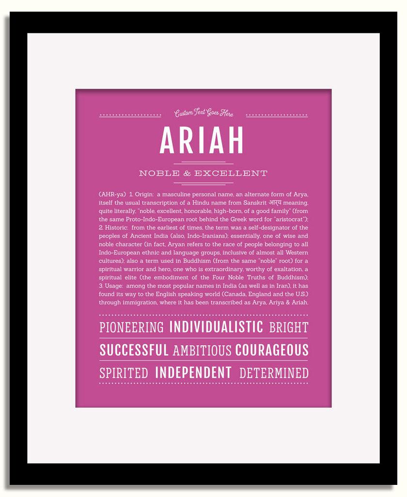 Frame Options | Dark Pink | Black Frame, Matted