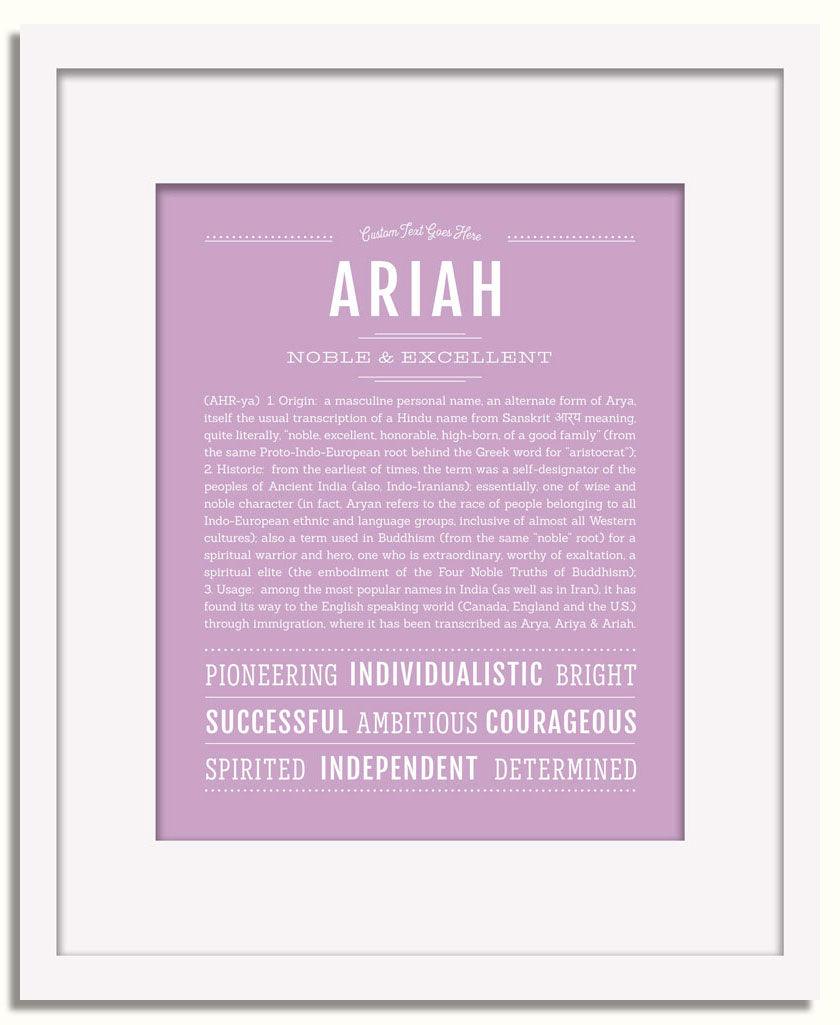 Frame Options | Lilac | White Frame, Matted