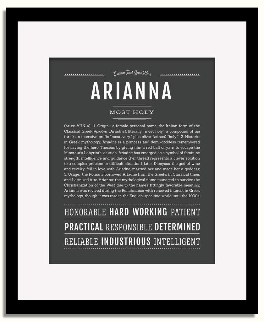 Frame Options | Charcoal Gray | Black Frame, Matted