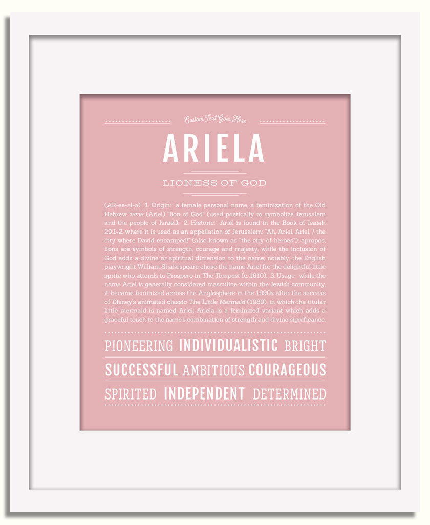 Frame Options | Dusty Rose | White Frame, Matted