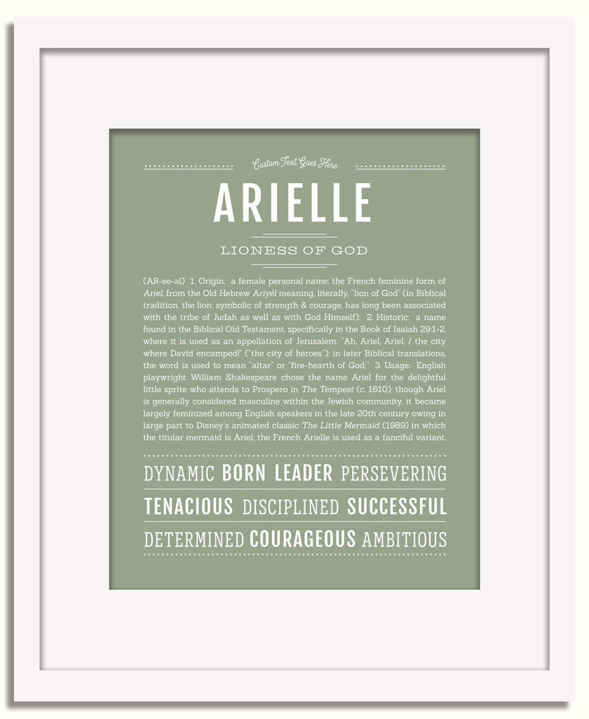 Frame Options | Sage | White Frame, Matted