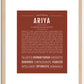 Ariya | Name Art Print