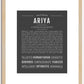 Ariya | Name Art Print