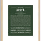 Ariya | Name Art Print