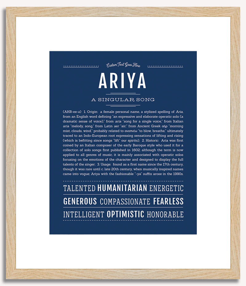 Ariya | Name Art Print