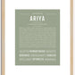 Ariya | Name Art Print