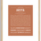 Ariya | Name Art Print