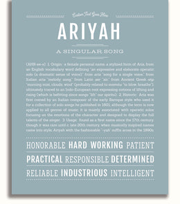 Ariyah In Cursive Ariyah Personalized Name Meaning Art Prints – Name Stories