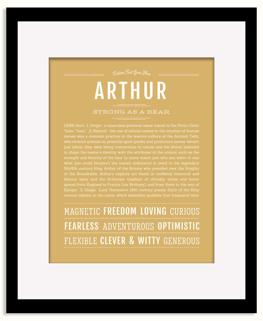 Frame Options | Matte Gold | Black Frame, Matted