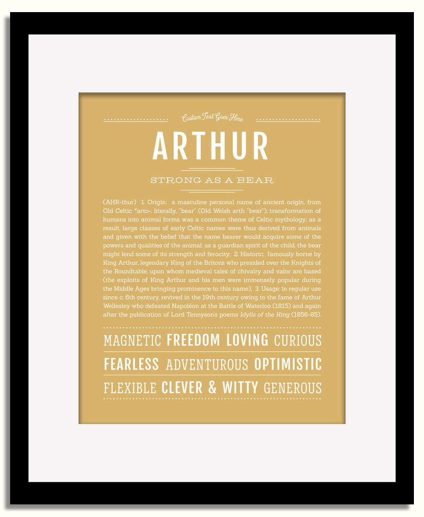 Frame Options | Matte Gold | Black Frame, Matted