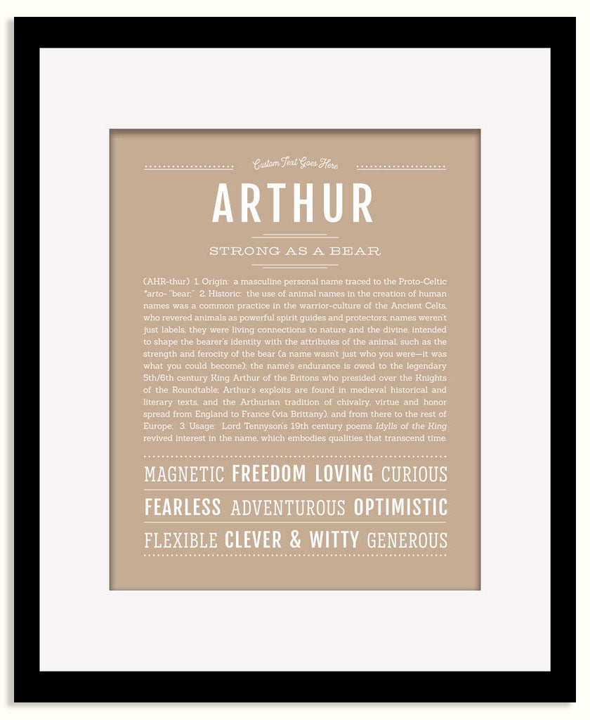 Frame Options | Tan | Black Frame, Matted