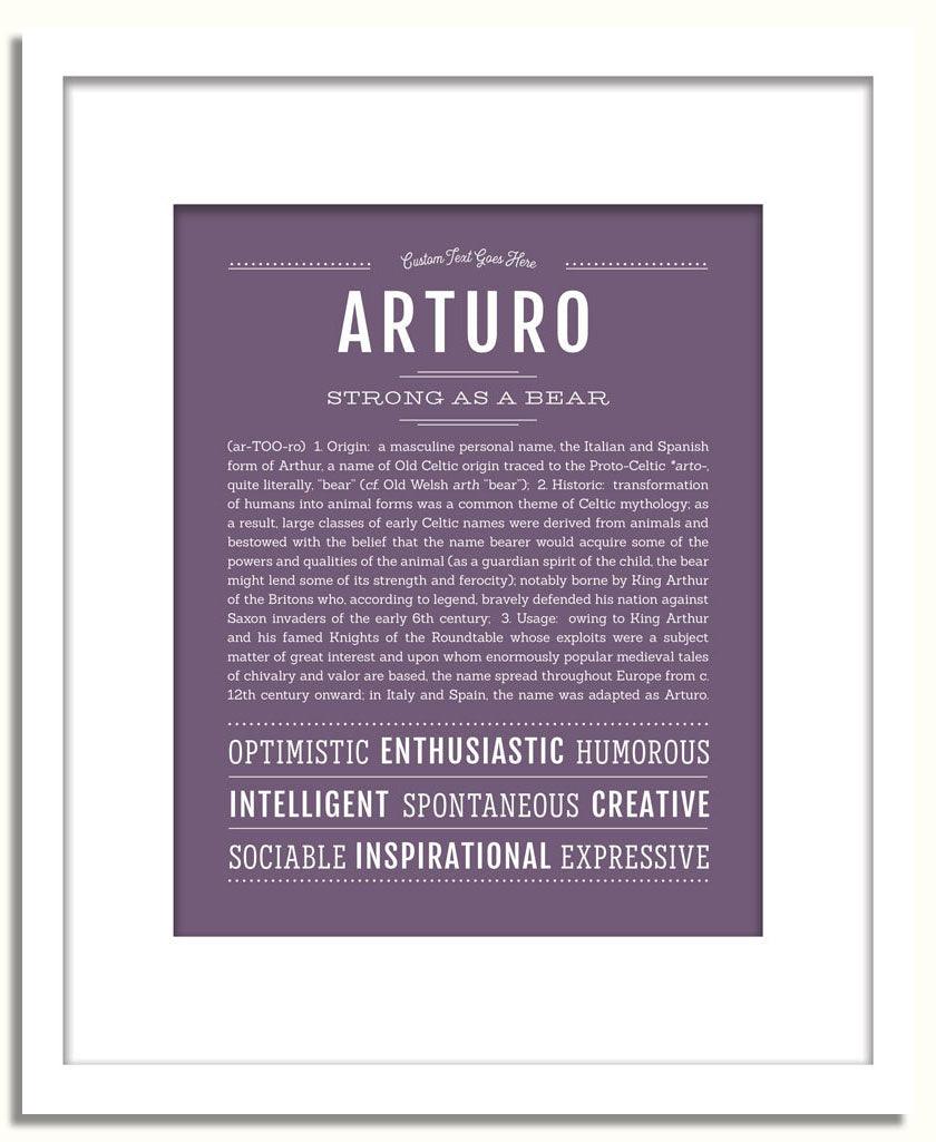 Arturo Personalized Name Meaning Art Prints – Name Stories