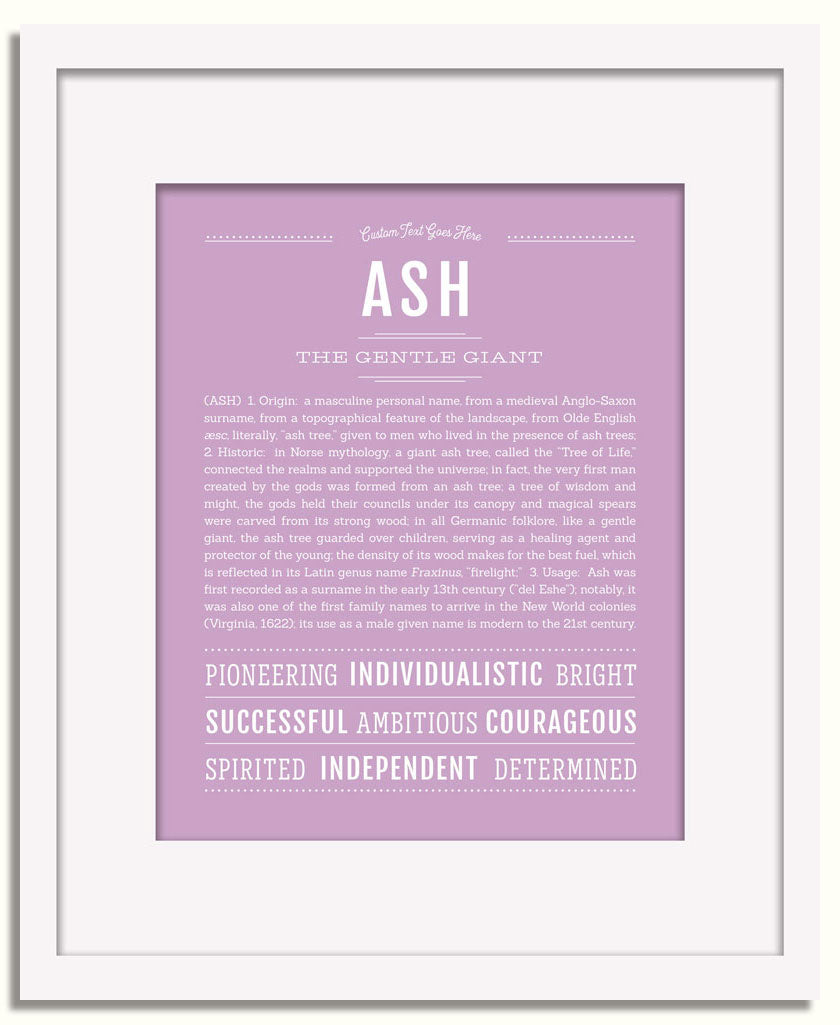 Frame Options | Lilac | White Frame, Matted