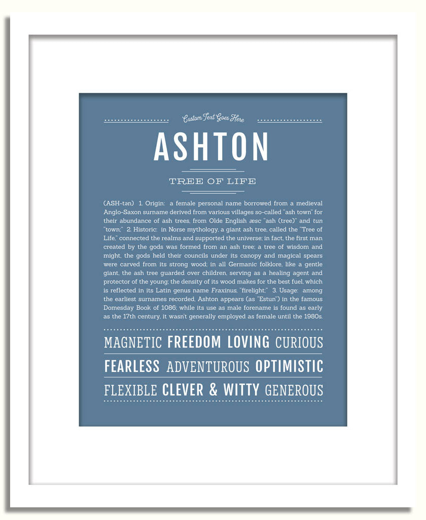 Frame Options | Steele Blue | White Frame, Matted