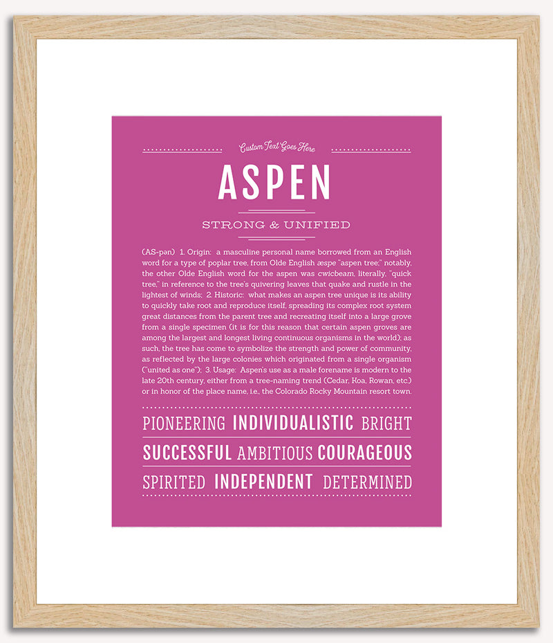 Aspen (male) | Name Art Print