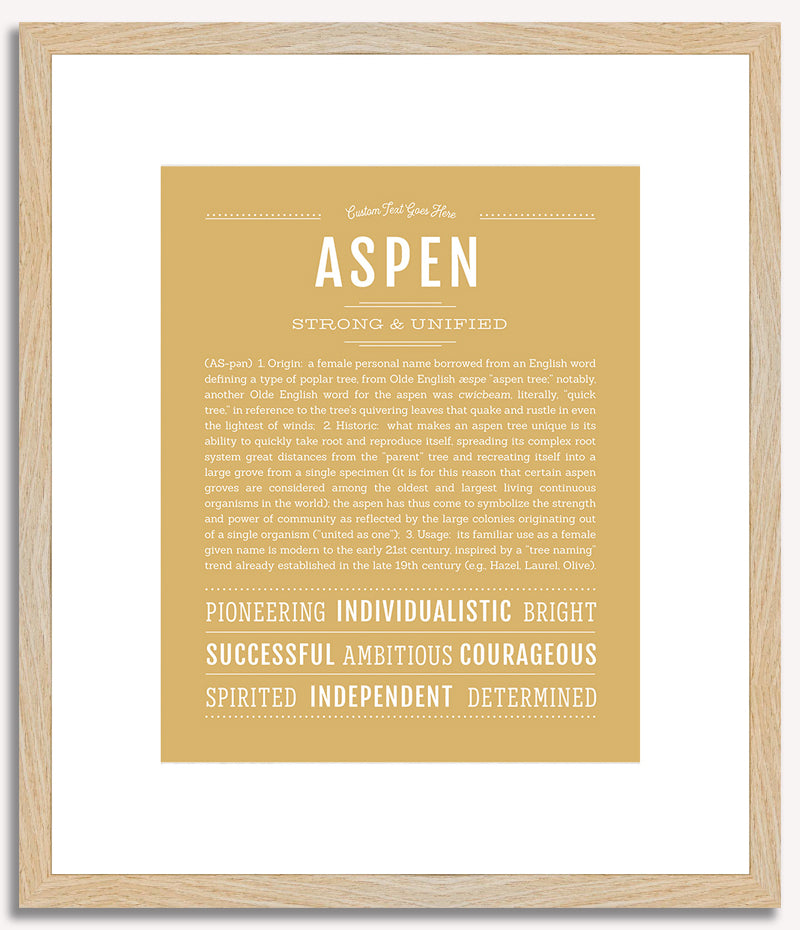 Aspen (male) | Name Art Print