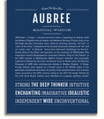 Aubree Sign Aubree | Name Art Print β Name Stories