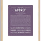 Aubrey (female) | Name Art Print