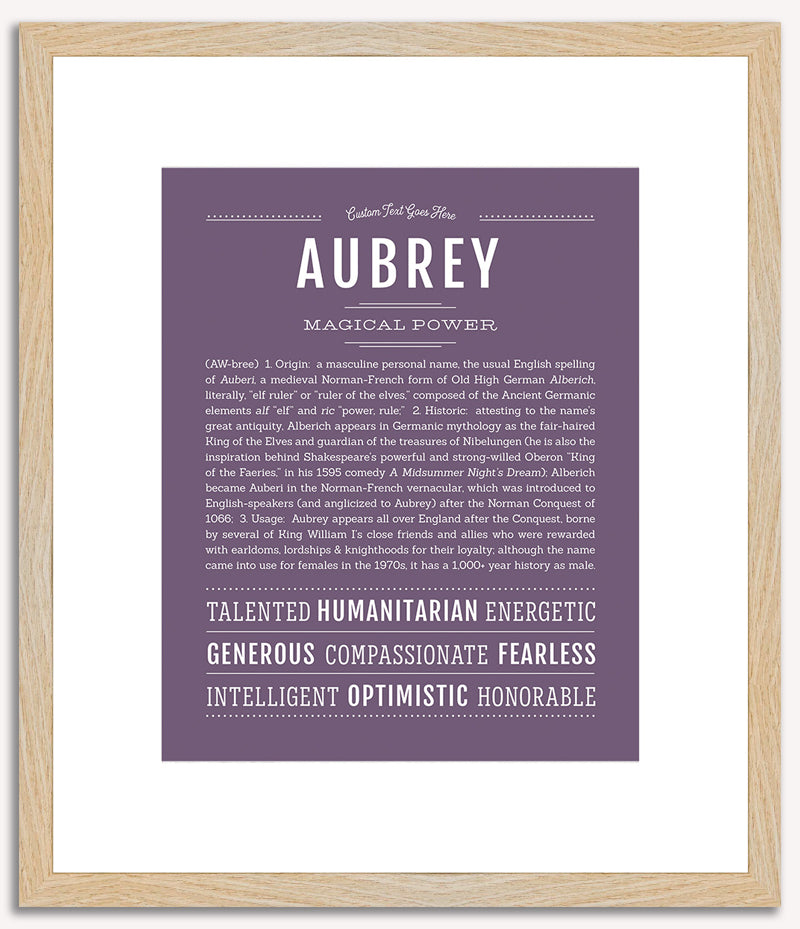 Aubrey (male) | Name Art Print