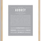 Aubrey (female) | Name Art Print