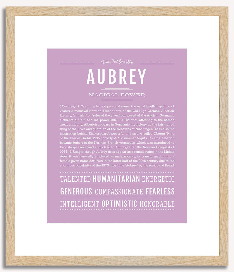 Aubrey (female) | Name Art Print