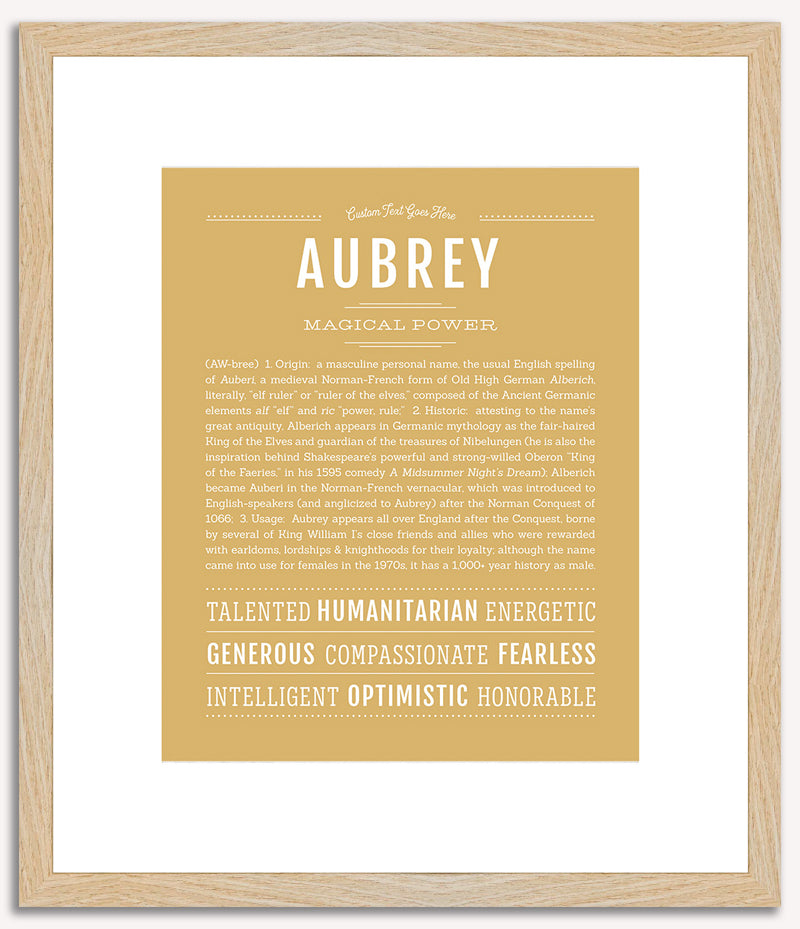 Aubrey (male) | Name Art Print