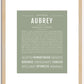 Aubrey (female) | Name Art Print