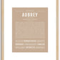 Aubrey (female) | Name Art Print