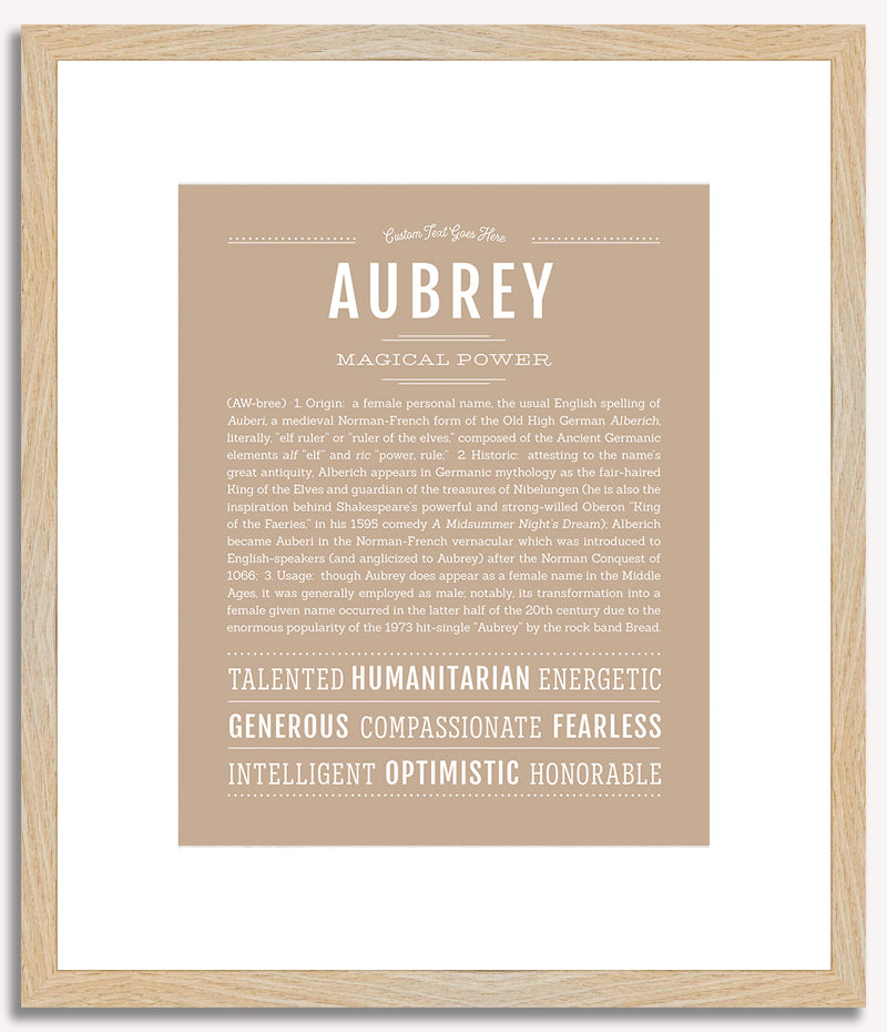 Aubrey (female) | Name Art Print