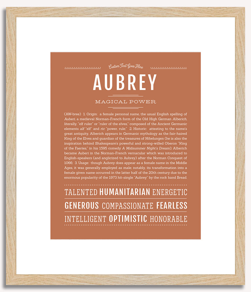 Aubrey (female) | Name Art Print