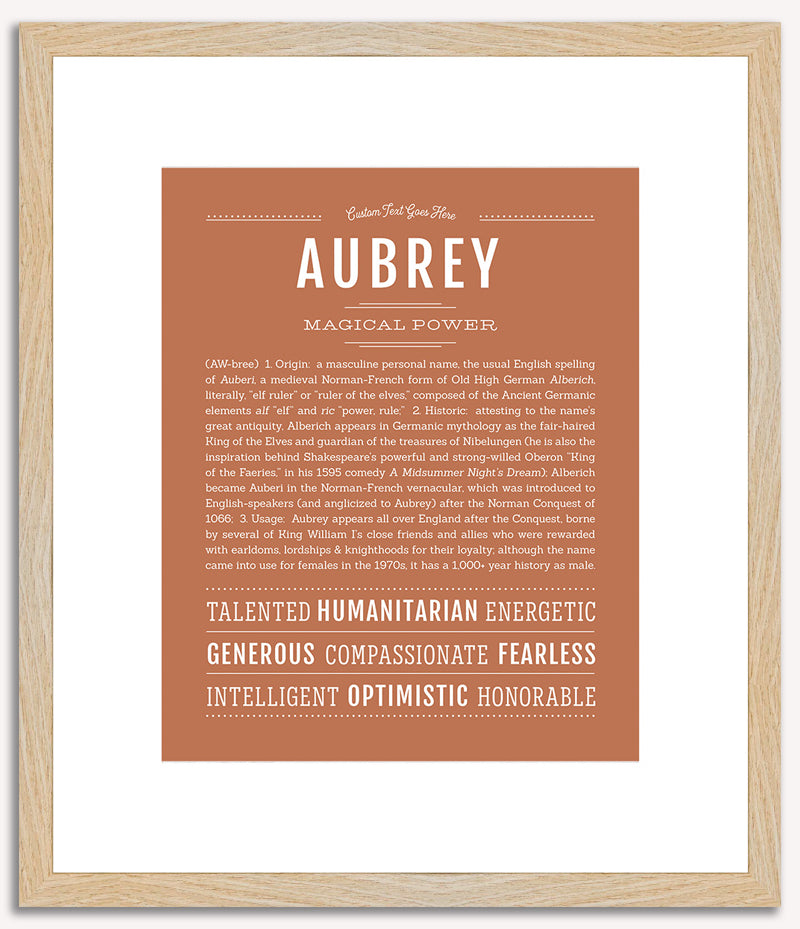 Aubrey (male) | Name Art Print