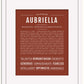 Aubriella | Name Art Print