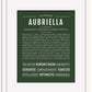 Aubriella | Name Art Print