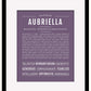 Aubriella | Name Art Print