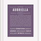 Aubriella | Name Art Print