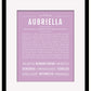 Aubriella | Name Art Print
