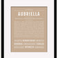 Aubriella | Name Art Print