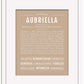 Aubriella | Name Art Print