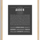 Auden (female) | Name Art Print