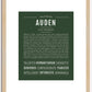 Auden (female) | Name Art Print