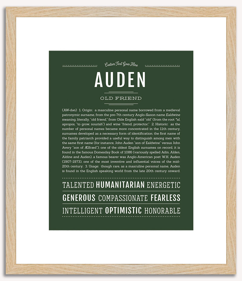 Auden (male) | Name Art Print