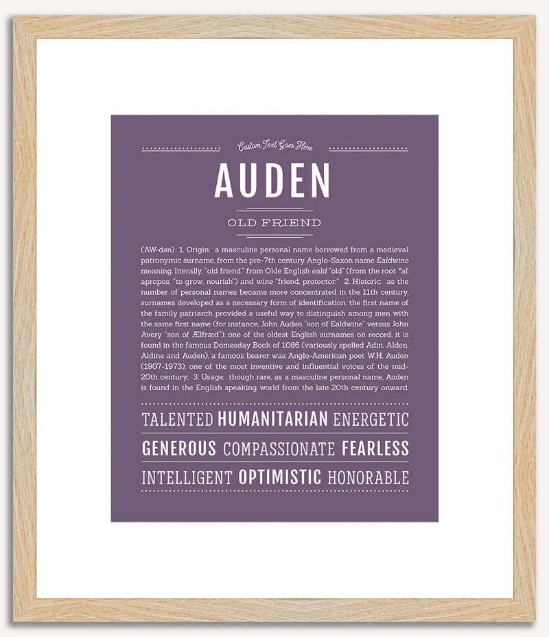 Auden (male) | Name Art Print