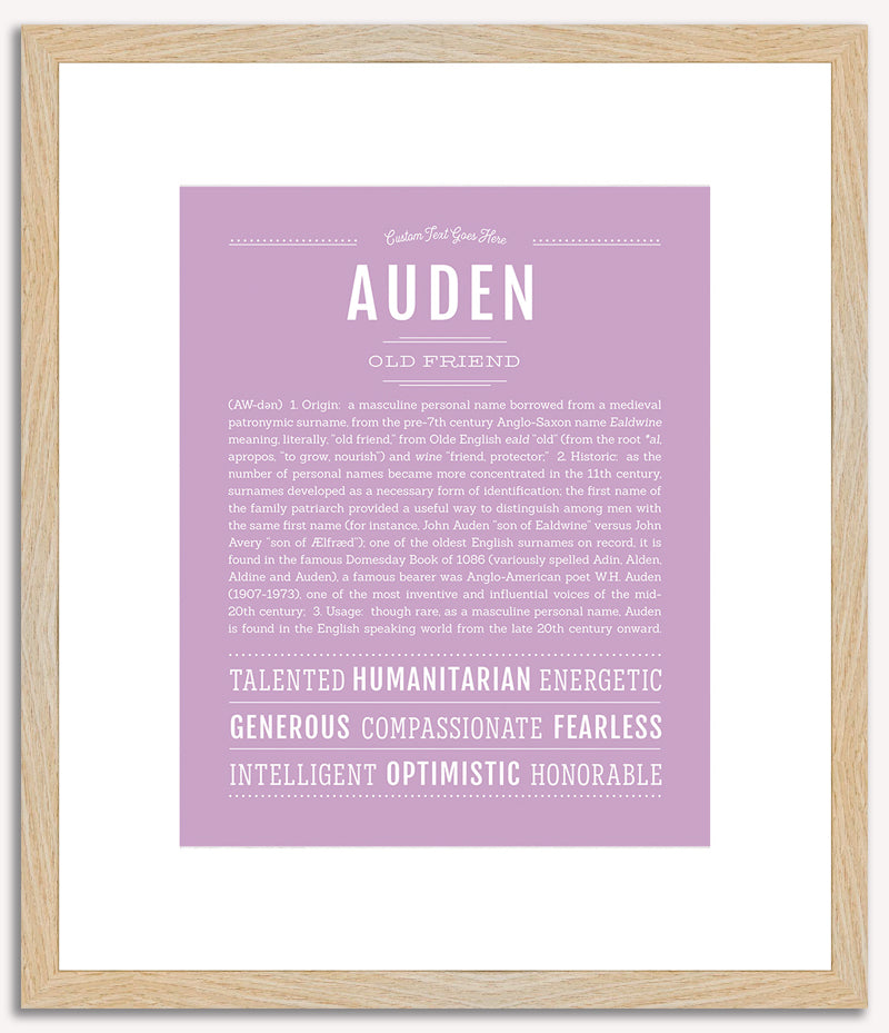 Auden (male) | Name Art Print