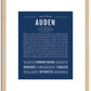 Auden (female) | Name Art Print