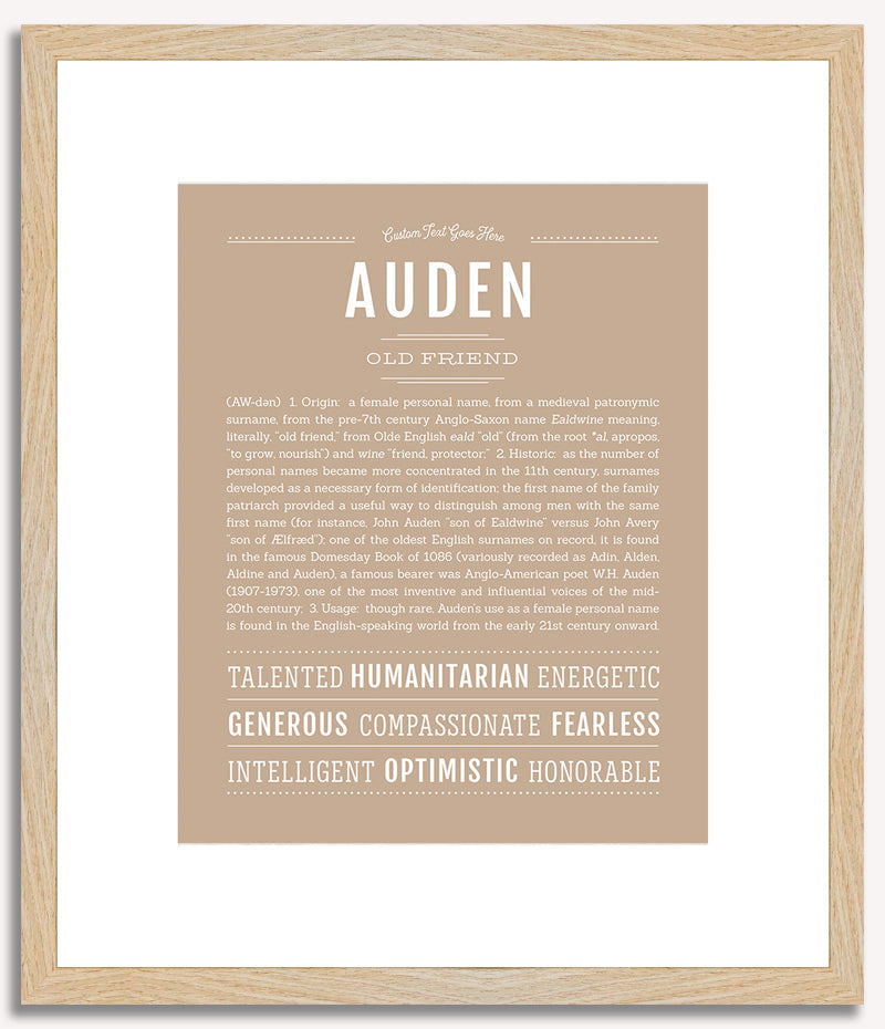 Auden (female) | Name Art Print