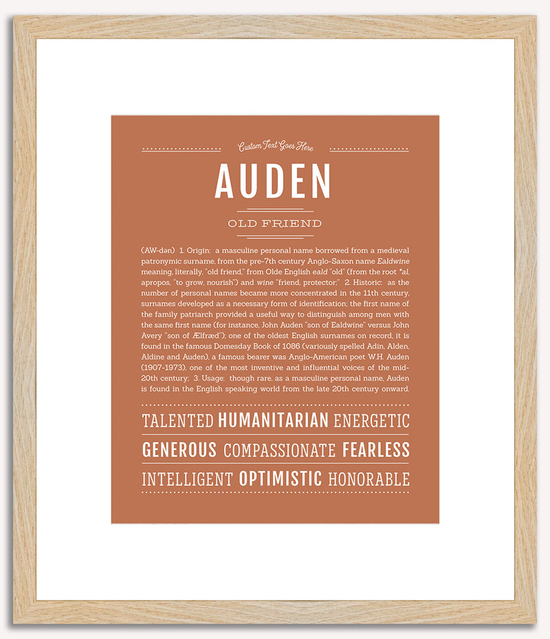 Auden (male) | Name Art Print