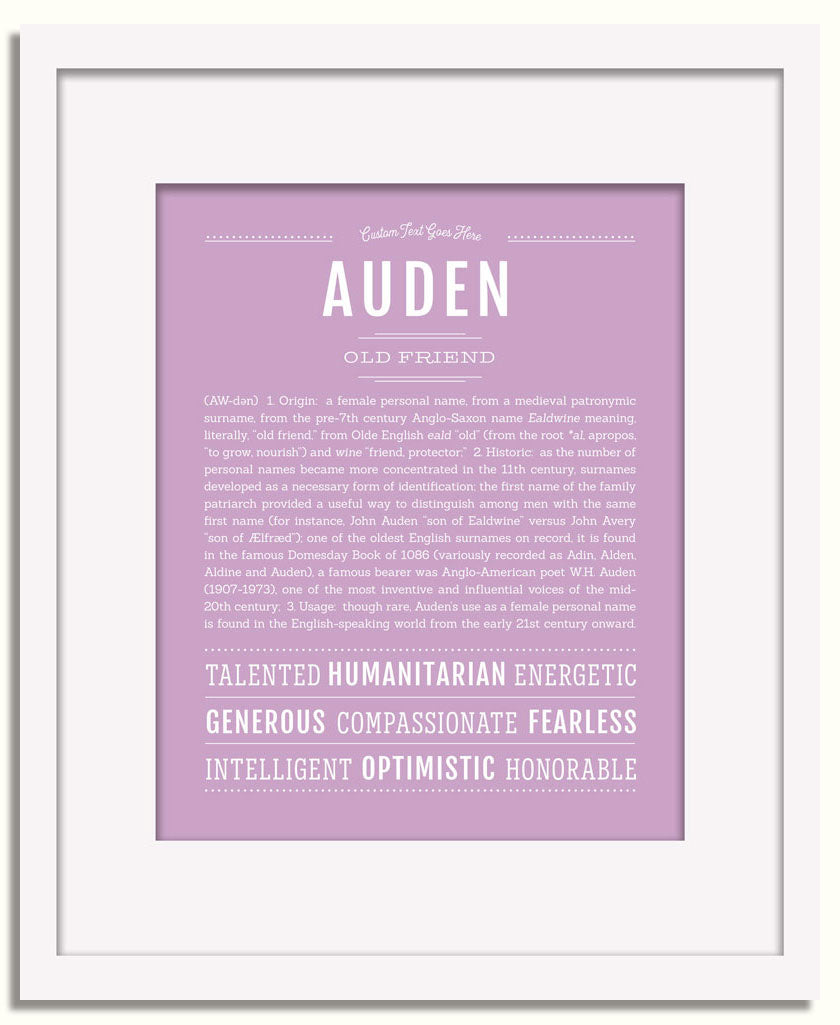 Frame Options | Lilac | White Frame, Matted