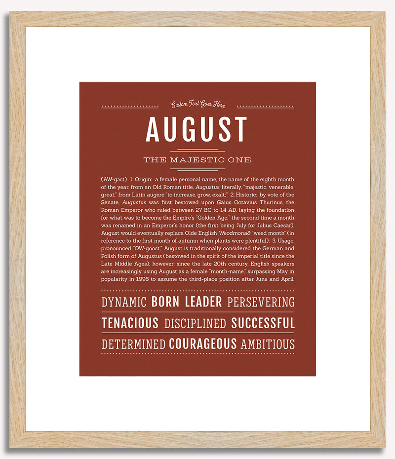 August (male) | Name Art Print