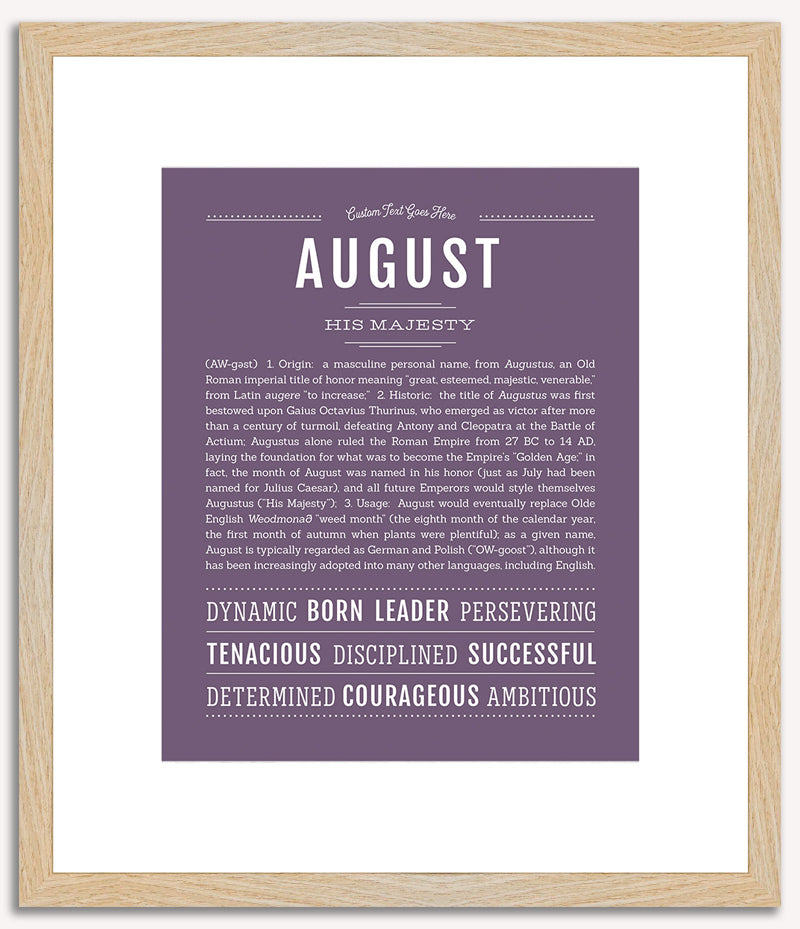 August (male) | Name Art Print