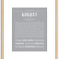 August (male) | Name Art Print